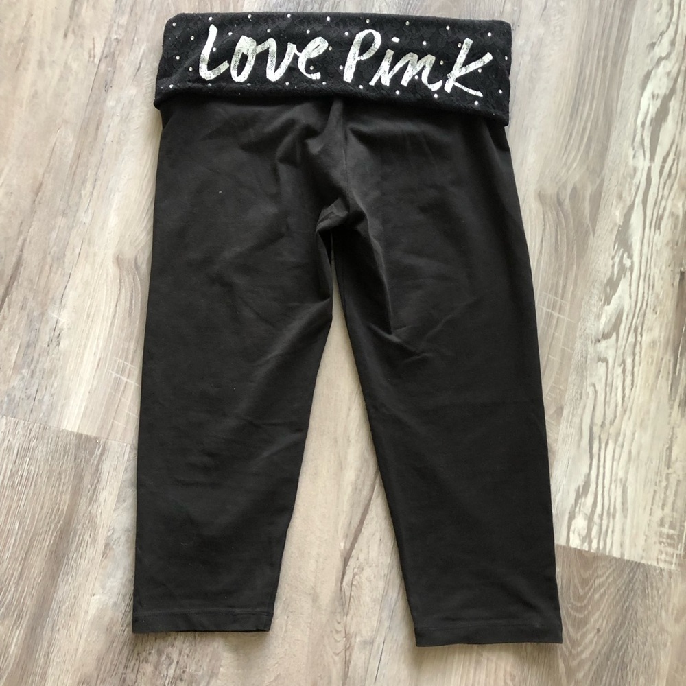 Pink Victoria’s Secret Rhinestone Yoga Pants-Med